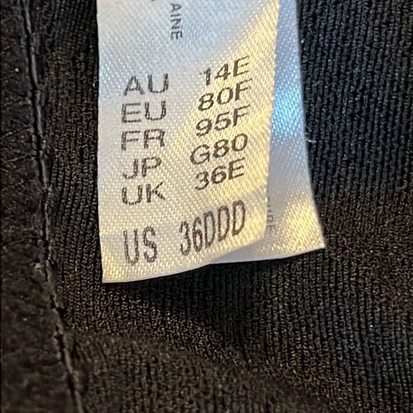 Wacoal Midnight Black Lace Bra Size 36DDD (F) - Picture 13 of 15